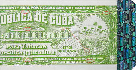 Cuban tobacco warranty seal circa late-2010