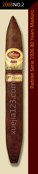 2008全球雪茄排名第2位-帕德龙1926系列80周年马杜罗雪茄
