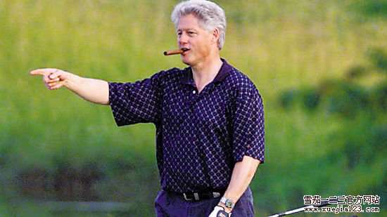 克林顿抽奢华雪茄