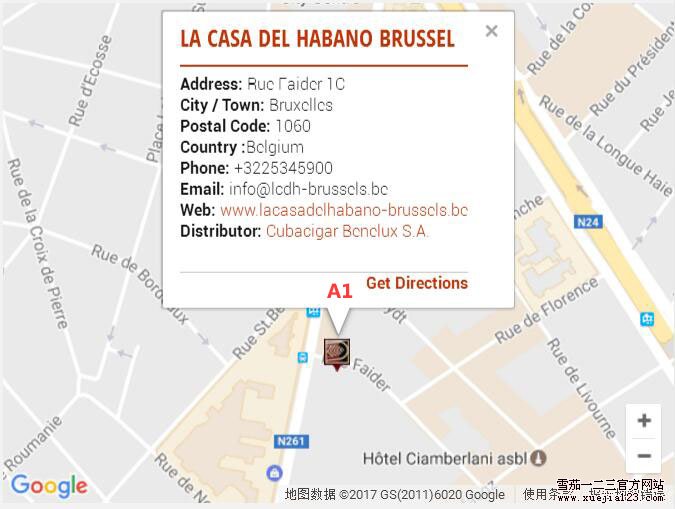 哈瓦那之家LCDH地图-比利时布鲁塞尔
