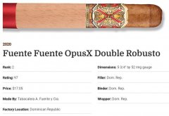 2020雪茄排名第2 Fuente Fuente OpusX Double Robusto