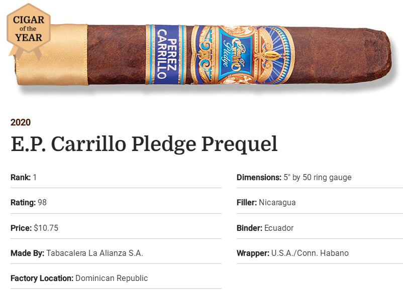 2020雪茄排名第1 E.P. Carrillo Pledge Prequel