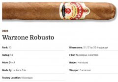2020雪茄排名第13 Warzone Robusto