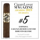 CigarsLover2019年最佳雪茄第5名 埃斯皮诺萨 橙香珍藏暗黑版 大罗布图 Espinosa Laranja Reserva Escuro Robusto Grande