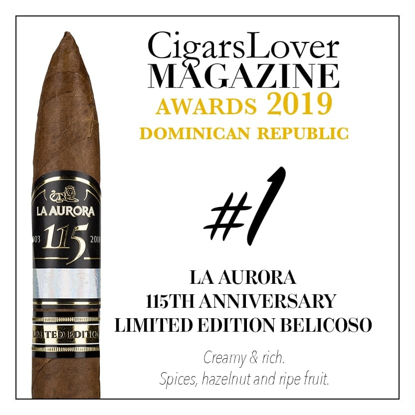 La Aurora 115th Anniversary Limited Edition Belicoso 拉奥罗拉 115 周年限量版鱼雷 CigarsLover2019年最佳雪茄第1名