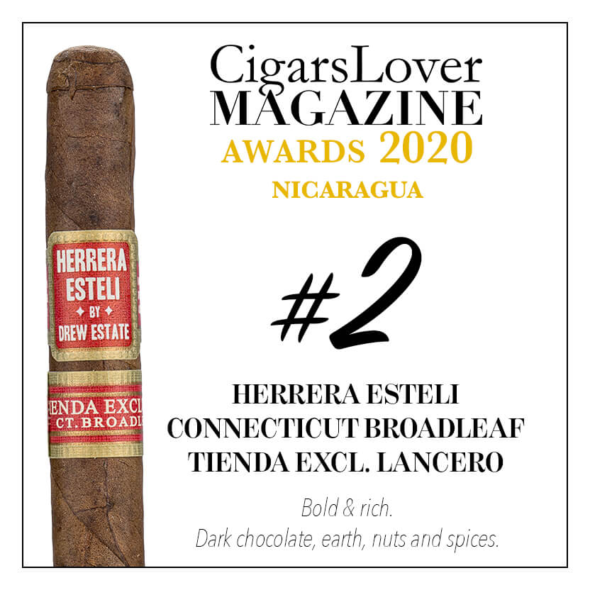 HERRERA ESTELI CONNECTICUT BROADLEAF TIENDA EXCLUSIVA LANCERO 埃雷拉・埃斯特利 康涅狄格阔叶 门店限定 长矛 CigarsLover2020年最佳雪茄第2名