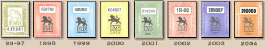 EMS 贴纸 1993-2004 EMS stickers 1993-2004